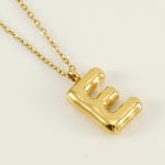 Gold color / 1 Piece Simple Series Simple Letter E Stainless Steel  Gold Color Women's Pendant Necklaces Picture5